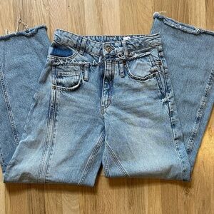 Zara Distressed Wide Leg Jeans